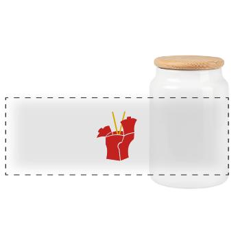 takeaway (2c) - Boîte à biscuits avec couvercle en bois - blanc - Devant