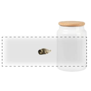 Puppy - Panoramic Cookie Jar with Wooden Lid - white - Front