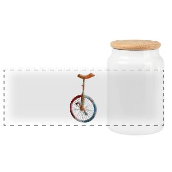 tour monocycle - Boîte à biscuits avec couvercle en bois - blanc - Devant