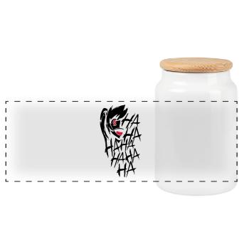 Creepy Laugh - Panorama Keksdose mit Holzdeckel - Weiß - Vorne