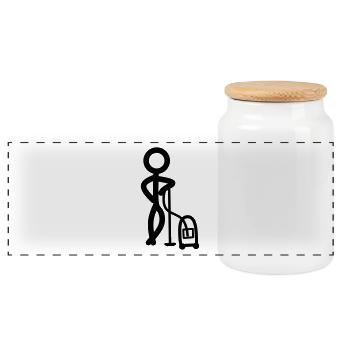 Stickman Clean - Panorama Keksdose mit Holzdeckel - Weiß - Vorne