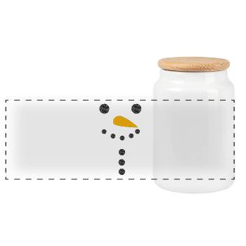Visage de bonhomme de neige drôle comme un pull laid - Boîte à biscuits avec couvercle en bois - blanc - Devant