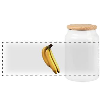 banane banana obst veggie gemuese fruits87 - Panorama Keksdose mit Holzdeckel - Weiß - Vorne
