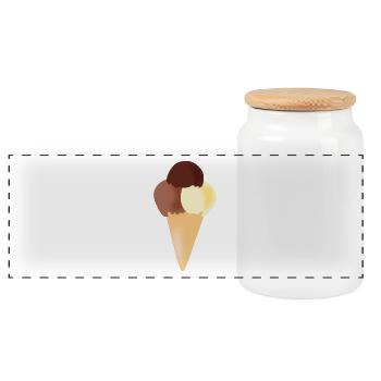 eis eiscreme restaurant ice cream sundae83 - Panorama Keksdose mit Holzdeckel - Weiß - Vorne