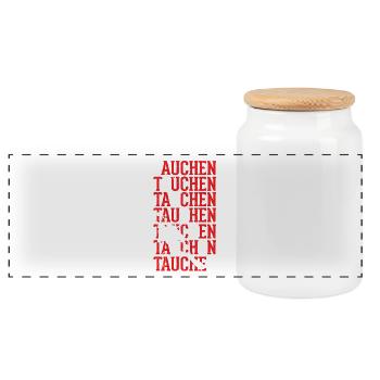 Lustiges Taucher Tauchen Shirt Tauchen - Panorama Keksdose mit Holzdeckel - Weiß - Vorne
