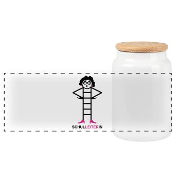 Directrice - Boîte à biscuits avec couvercle en bois - blanc - Devant