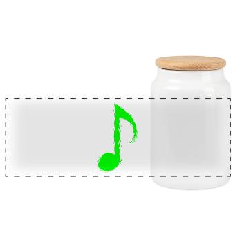 Music note Green. Light green. Vector - Panoramic Cookie Jar with Wooden Lid - white - Front