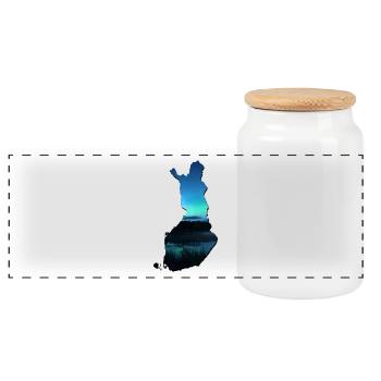 Blue Finland Carte - Boîte à biscuits avec couvercle en bois - blanc - Devant