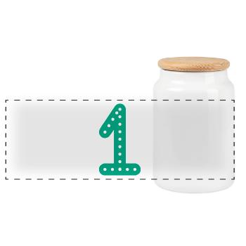 1 AN. 1er ANNIVERSAIRE. ANNIVERSAIRE 1 AN.1 - Boîte à biscuits avec couvercle en bois - blanc - Devant