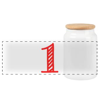 1 AN. 1er ANNIVERSAIRE. ANNIVERSAIRE 1 AN. 1 - Boîte à biscuits avec couvercle en bois - blanc - Devant