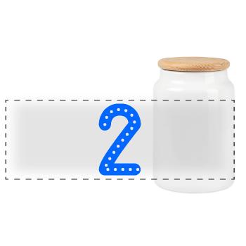 2 YEARS. 2nd ANNIVERSARY. BIRTHDAY 2 YEARS. 2 - Panoramic Cookie Jar with Wooden Lid - white - Front