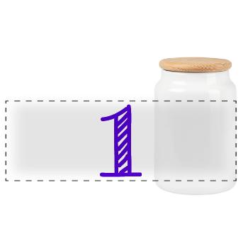 1 YEAR. 1ST ANNIVERSARY. BIRTHDAY 1 YEAR. BIRTHDAY - Panoramic Cookie Jar with Wooden Lid - white - Front
