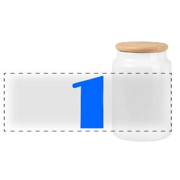 1. 1 YEAR. 1ST ANNIVERSARY. BIRTHDAY 1 YEAR. ONE - Panoramic Cookie Jar with Wooden Lid - white - Front