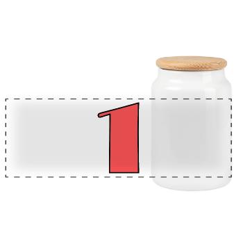 1. 1 YEAR. 1ST ANNIVERSARY. BIRTHDAY 1 YEAR - Panoramic Cookie Jar with Wooden Lid - white - Front