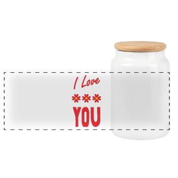 LIEBE. PAAR. ICH HABE GERADE GEHEIRATET. Junggesellinnenabschied. HEILIGER VALENTINSTAG. - Panorama Keksdose mit Holzdeckel - Weiß - Vorne