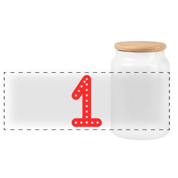 1. 1 YEAR. 1ST ANNIVERSARY. BIRTHDAY 1 YEAR - Panoramic Cookie Jar with Wooden Lid - white - Front