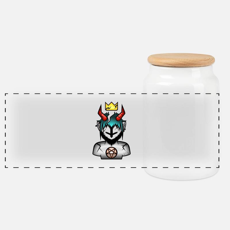 Die Seele eines gebrochenen Dämons - Panorama Keksdose mit Holzdeckel - Weiß