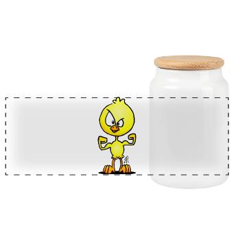 Poussin - Boîte à biscuits avec couvercle en bois - blanc - Devant