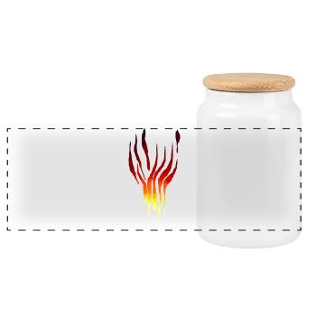 Flammes Tribales - Boîte à biscuits avec couvercle en bois - blanc - Devant