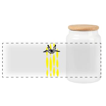skydive - Panoramic Cookie Jar with Wooden Lid - white - Front
