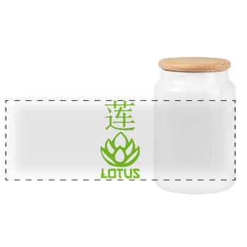 Lotus vert et Asie - Boîte à biscuits avec couvercle en bois - blanc - Devant