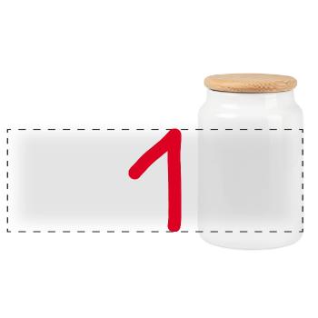 1 numéro un rouge anniversaire - Boîte à biscuits avec couvercle en bois - blanc - Devant