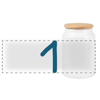 1 numéro un anniversaire - Boîte à biscuits avec couvercle en bois - blanc - Devant