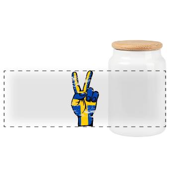 Suède Drapeau Paix Victoire Symbole Utilisé - Boîte à biscuits avec couvercle en bois - blanc - Devant