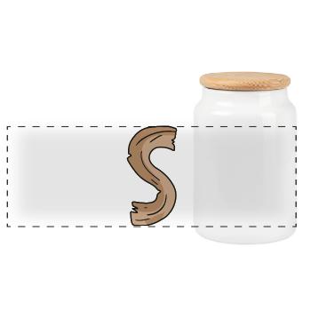 Lettre S Bois Bois Lettre Nom - Boîte à biscuits avec couvercle en bois - blanc - Devant