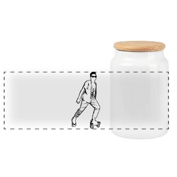 Roller Skater Junge - Panorama Keksdose mit Holzdeckel - Weiß - Vorne