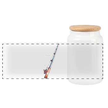Ange graphique - Boîte à biscuits avec couvercle en bois - blanc - Devant