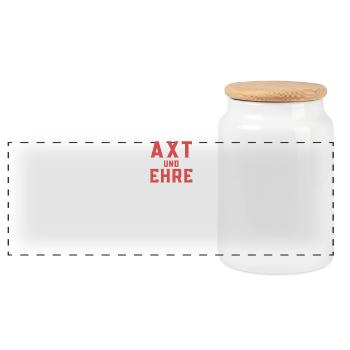 Axe and Honor - Panoramic Cookie Jar with Wooden Lid - white - Front