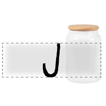 Buchstaben J - Panorama Keksdose mit Holzdeckel - Weiß - Vorne