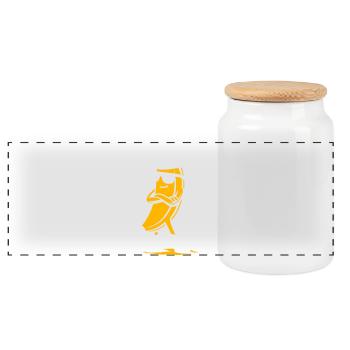 Cowboy Banana with Attitude - Panoramic Cookie Jar with Wooden Lid - white - Front