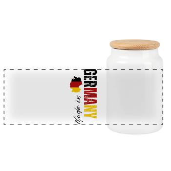 Fabriqué en Allemagne, conception verticale - Boîte à biscuits avec couvercle en bois - blanc - Devant