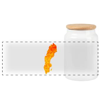 Suède - Sverige - Suède - abstrait - carte - Boîte à biscuits avec couvercle en bois - blanc - Devant