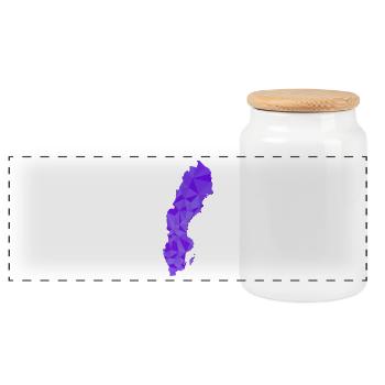 Suède - Sverige - Suède - abstrait - carte - Boîte à biscuits avec couvercle en bois - blanc - Devant