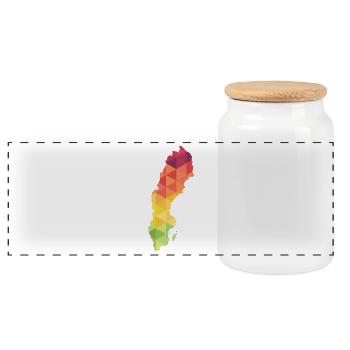 Sweden - Sverige - Sweden - abstract - map - Panoramic Cookie Jar with Wooden Lid - white - Front