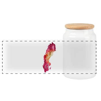 Suède - Sverige - Suède - abstrait - carte - Boîte à biscuits avec couvercle en bois - blanc - Devant
