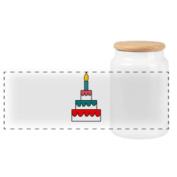 GÂTEAU. ANNIVERSAIRE. HAPPY BIRTHDAY. JOYEUX ANNIV - Boîte à biscuits avec couvercle en bois - blanc - Devant