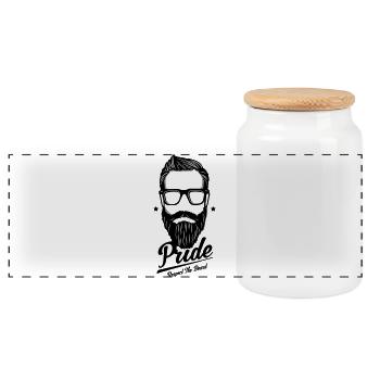 Bart - Respecter la barbe - Boîte à biscuits avec couvercle en bois - blanc - Devant