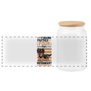 Pêche et chasse - Boîte à biscuits avec couvercle en bois - blanc - Devant
