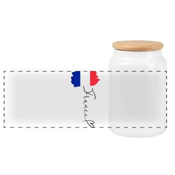 Flag France Regional Pride National Identity - Panoramic Cookie Jar with Wooden Lid - white - Front