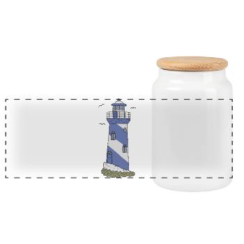 Blauer_Leuchtturm - Boîte à biscuits avec couvercle en bois - blanc - Devant