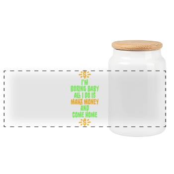 Je m’ennuie bébé, tout ce que je fais, c’est gagner de l’argent en rentrant à la maison - Boîte à biscuits avec couvercle en bois - blanc - Devant