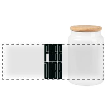 Free Jazz Logo-Design - Panorama Keksdose mit Holzdeckel - Weiß - Vorne