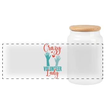 Appréciation du Bénévolat Volontaire Folle Bénévole - Boîte à biscuits avec couvercle en bois - blanc - Devant