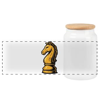 Figure d’échecs à cheval - Boîte à biscuits avec couvercle en bois - blanc - Devant