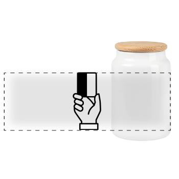 Vecteur d’expulsion de cartes arbitres - Boîte à biscuits avec couvercle en bois - blanc - Devant