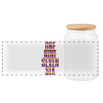 Millésime 1976 - Boîte à biscuits avec couvercle en bois - blanc - Devant
